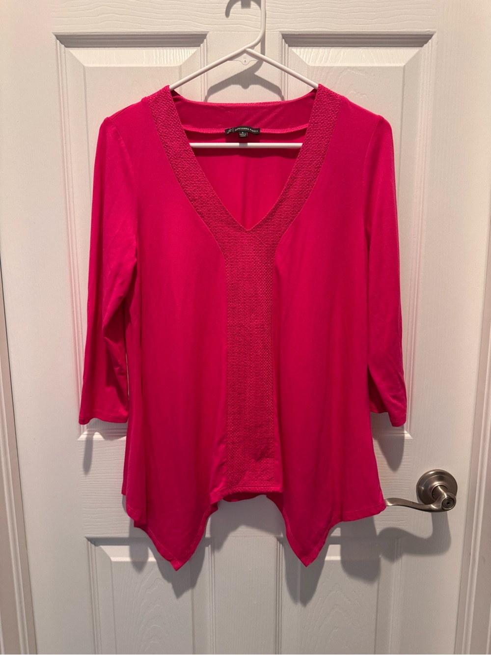 Adrianna Papell hot pink v- neck tunic